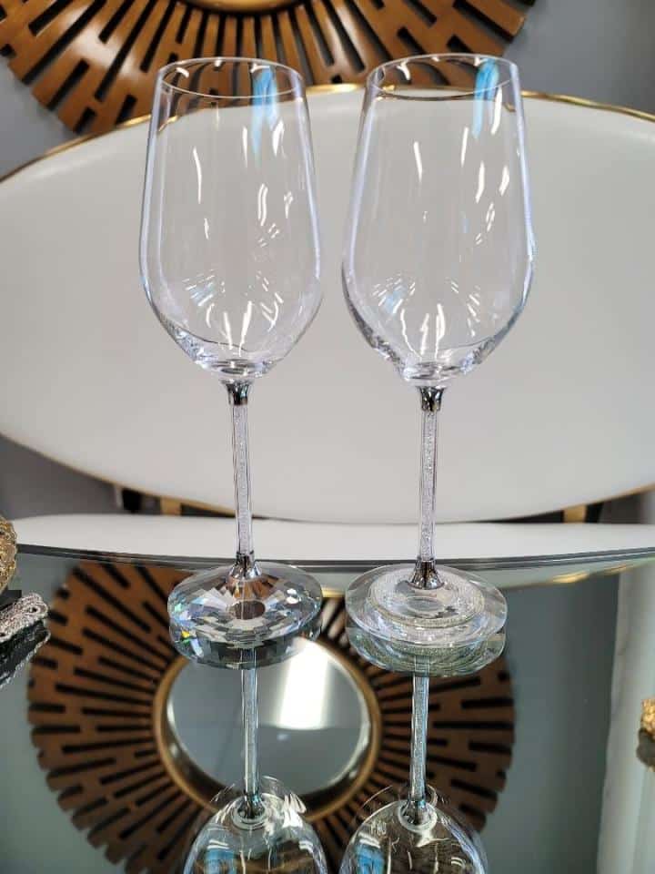 Swarovski Inspired Bold Crystalline Wine Glass (Set of 2)